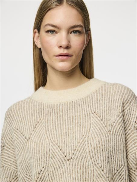 PCJENNA LS O-NECK KNIT NOOS BC whitecap gray2