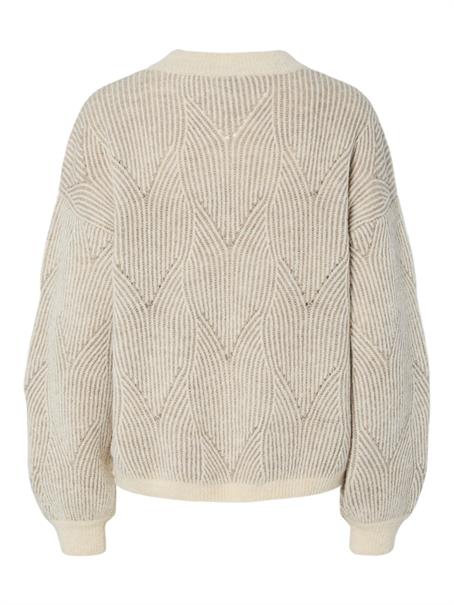 PCJENNA LS O-NECK KNIT NOOS BC whitecap gray2