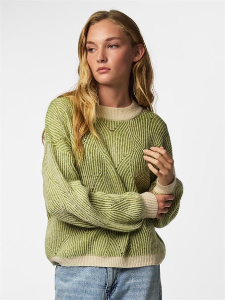 PCJENNA LS O-NECK KNIT NOOS BC whitecap gray5