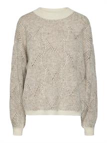 PCJENNA LS O-NECK KNIT NOOS BC whitecap gray