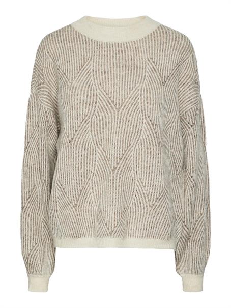 PCJENNA LS O-NECK KNIT NOOS BC whitecap gray