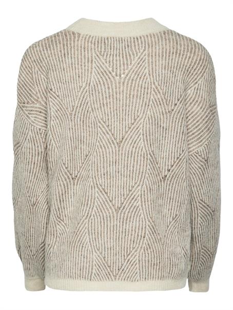 PCJENNA LS O-NECK KNIT NOOS BC whitecap gray