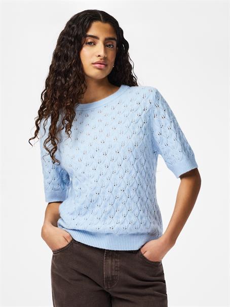 PCLELOU SS O-NECK KNIT NOOS BC cashmere blue