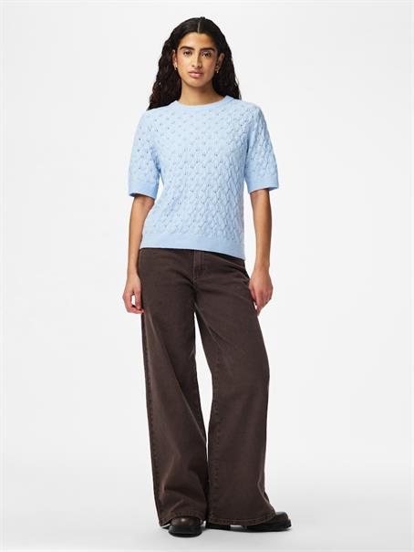 PCLELOU SS O-NECK KNIT NOOS BC cashmere blue