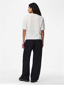 PCLELOU SS O-NECK KNIT NOOS BC cloud dancer