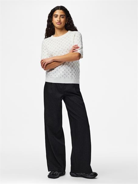 PCLELOU SS O-NECK KNIT NOOS BC cloud dancer