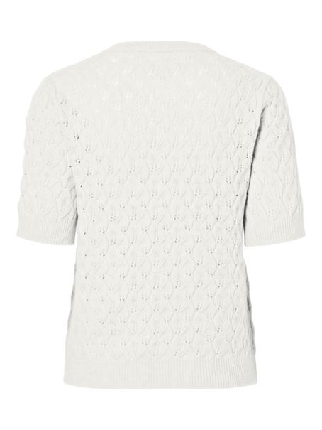 PCLELOU SS O-NECK KNIT NOOS BC cloud dancer