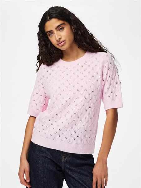 PCLELOU SS O-NECK KNIT NOOS BC roseate spoonbill