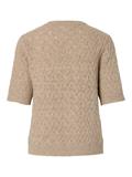 PCLELOU SS O-NECK KNIT NOOS BC taupe gray