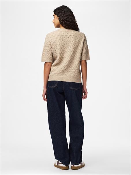 PCLELOU SS O-NECK KNIT NOOS BC taupe gray
