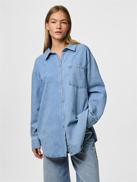 PCMAISIE LS DENIM SHIRT NOOS BC light blue denim