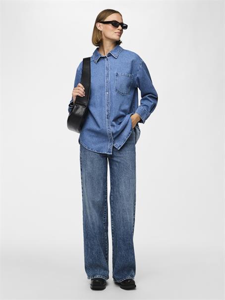 PCMAISIE LS DENIM SHIRT NOOS BC medium blue denim