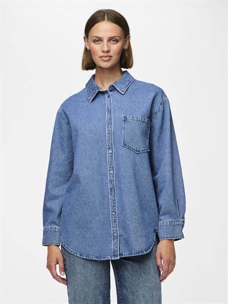 PCMAISIE LS DENIM SHIRT NOOS BC medium blue denim