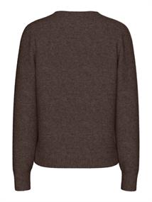 PCMALOU LS KNIT CARDIGAN NOOS BC hot fudge