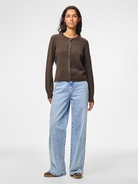 PCMALOU LS KNIT CARDIGAN NOOS BC hot fudge