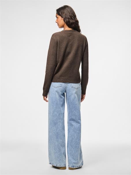 PCMALOU LS KNIT CARDIGAN NOOS BC hot fudge