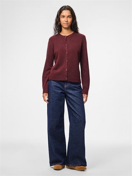 PCMALOU LS KNIT CARDIGAN NOOS BC tawny port