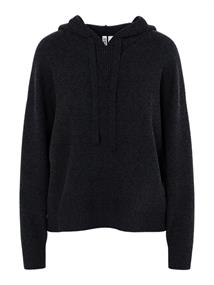 PCMALOU LS KNIT HOODIE NOOS BC black