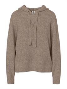 PCMALOU LS KNIT HOODIE NOOS BC taupe gray