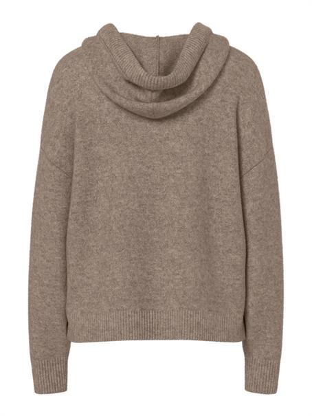 PCMALOU LS KNIT HOODIE NOOS BC taupe gray