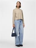 PCMALOU LS O-NECK CUTLINE KNIT NOOS BC taupe gray
