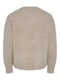 PCMALOU LS O-NECK CUTLINE KNIT NOOS BC taupe gray