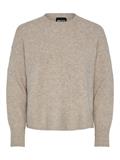 PCMALOU LS O-NECK CUTLINE KNIT NOOS BC taupe gray