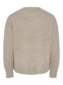 PCMALOU LS O-NECK CUTLINE KNIT NOOS BC taupe gray