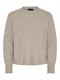 PCMALOU LS O-NECK CUTLINE KNIT NOOS BC taupe gray