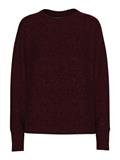 PCMALOU LS O-NECK CUTLINE KNIT NOOS BC tawny port