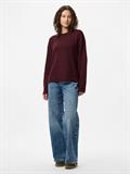 PCMALOU LS O-NECK CUTLINE KNIT NOOS BC tawny port