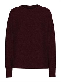 PCMALOU LS O-NECK CUTLINE KNIT NOOS BC tawny port