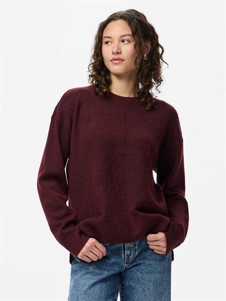 PCMALOU LS O-NECK CUTLINE KNIT NOOS BC tawny port