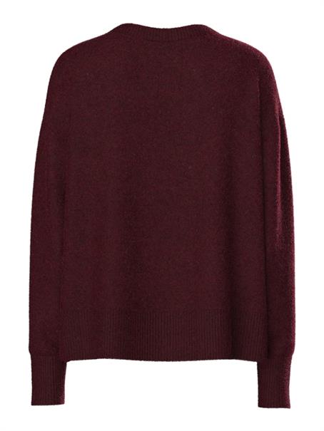 PCMALOU LS O-NECK CUTLINE KNIT NOOS BC tawny port