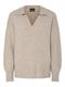 PCMALOU LS POLO KNIT NOOS BC taupe gray