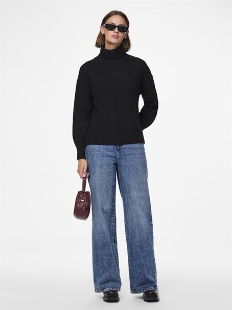 PCMALOU LS ROLLNECK KNIT NOOS BC black