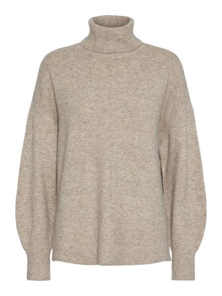 PCMALOU LS ROLLNECK KNIT NOOS BC taupe gray