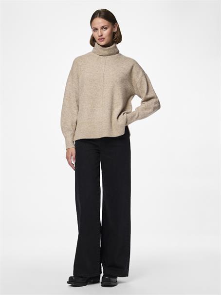 PCMALOU LS ROLLNECK KNIT NOOS BC taupe gray