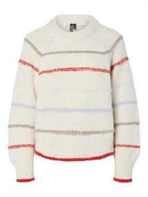PCNELIA LS O-NECK KNIT NOOS BC birch
