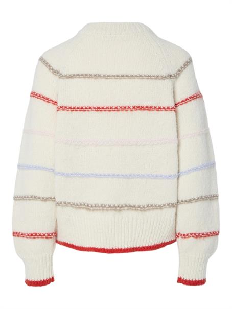 PCNELIA LS O-NECK KNIT NOOS BC birch