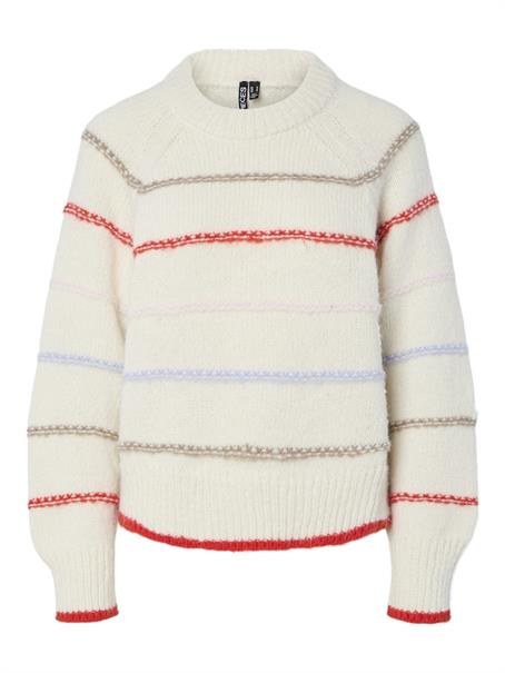 PCNELIA LS O-NECK KNIT NOOS BC birch