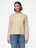 PCNINA LS O-NECK KNIT NOOS BC birch