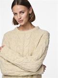 PCNINA LS O-NECK KNIT NOOS BC birch