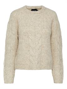 PCNINA LS O-NECK KNIT NOOS BC birch