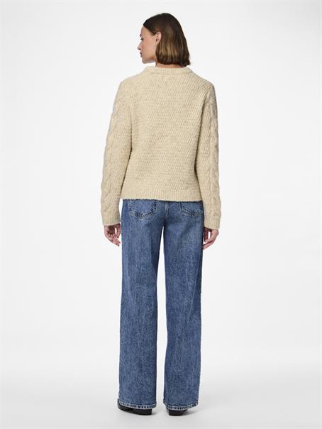 PCNINA LS O-NECK KNIT NOOS BC birch