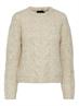PCNINA LS O-NECK KNIT NOOS BC birch