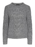 PCNINA LS O-NECK KNIT NOOS BC medium grey melange