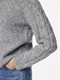 PCNINA LS O-NECK KNIT NOOS BC medium grey melange