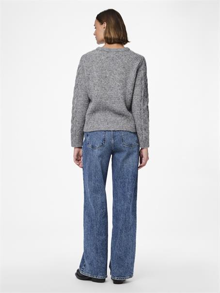 PCNINA LS O-NECK KNIT NOOS BC medium grey melange