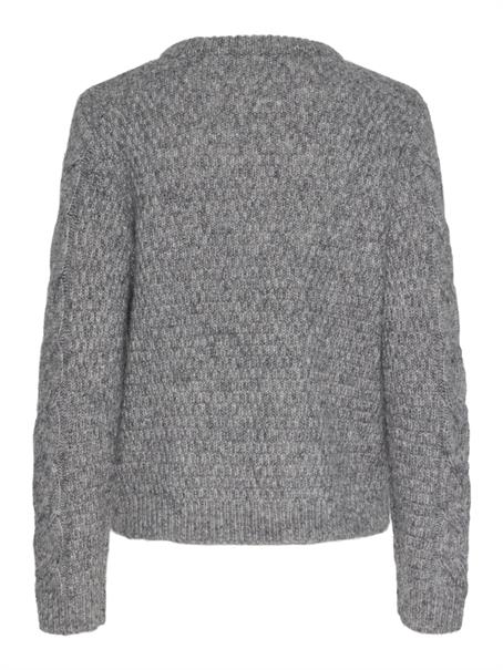 PCNINA LS O-NECK KNIT NOOS BC medium grey melange